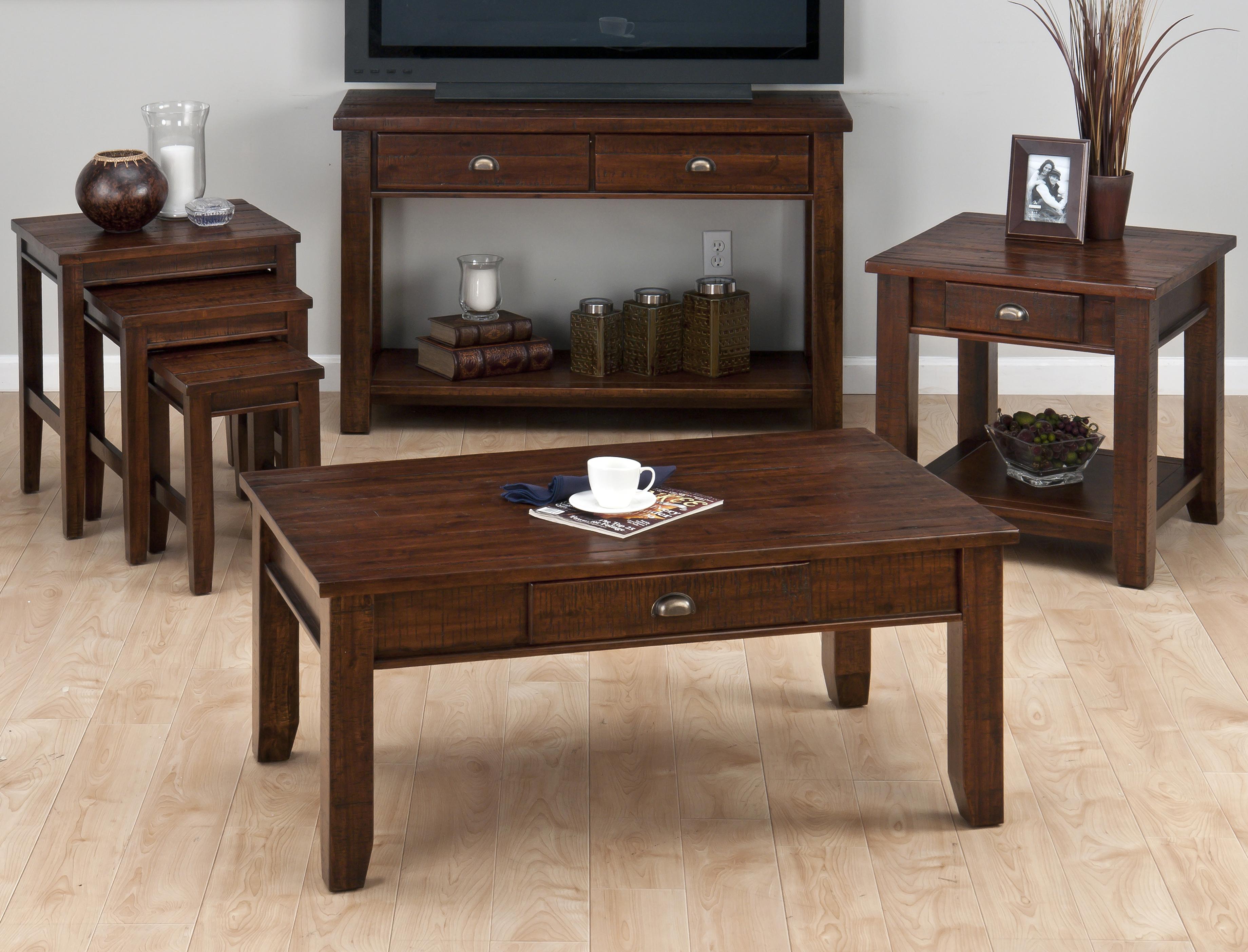 Jofran Urban Lodge Brown 7313 Casual End Table with One Drawer and One